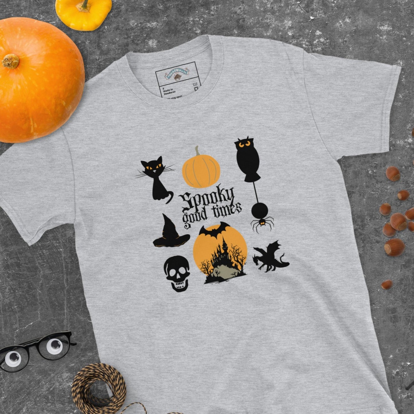 ADULT "Spooky Good Times" Halloween Icons Fall Teacher Gift Short-Sleeve Unisex T-Shirt Tshirt