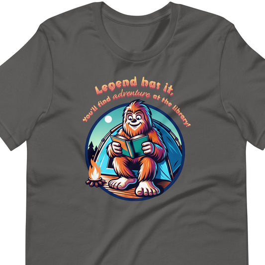 ADULT "Legend Has It, You'll Find Adventure at the Library" Summer Reading Adventure Library Worker Librarian Media Specialist Unisex t-shirt tshirt