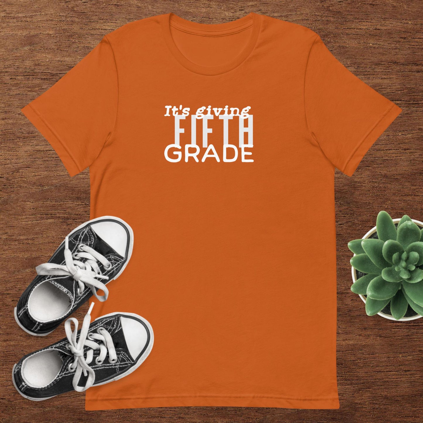 ADULT SIZE "Its giving 5th Grade" Back to School Back 2 School New grade level shirt for 5th grade teacher or student