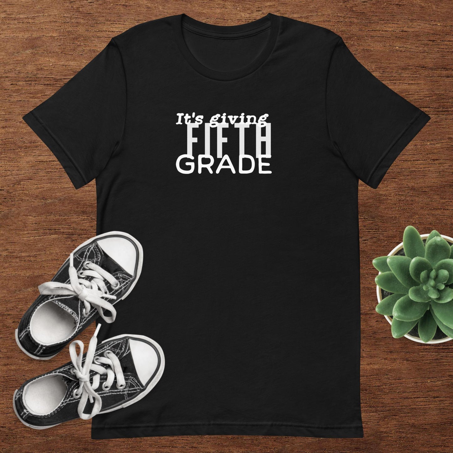 ADULT SIZE "Its giving 5th Grade" Back to School Back 2 School New grade level shirt for 5th grade teacher or student