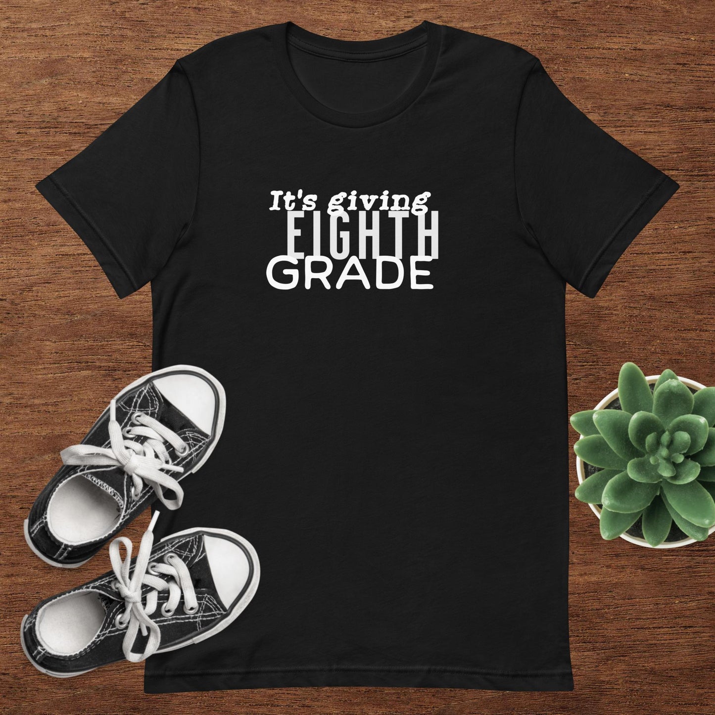 ADULT SIZE "It's Giving 8th Grade" Back to School Back 2 School new grade level shirt for teacher or student