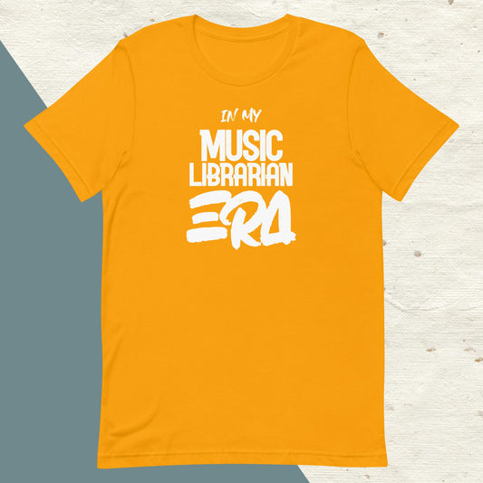ADULT "In my MUSIC LIBRARIAN ERA" back to school academic music librarian tee t shirt
