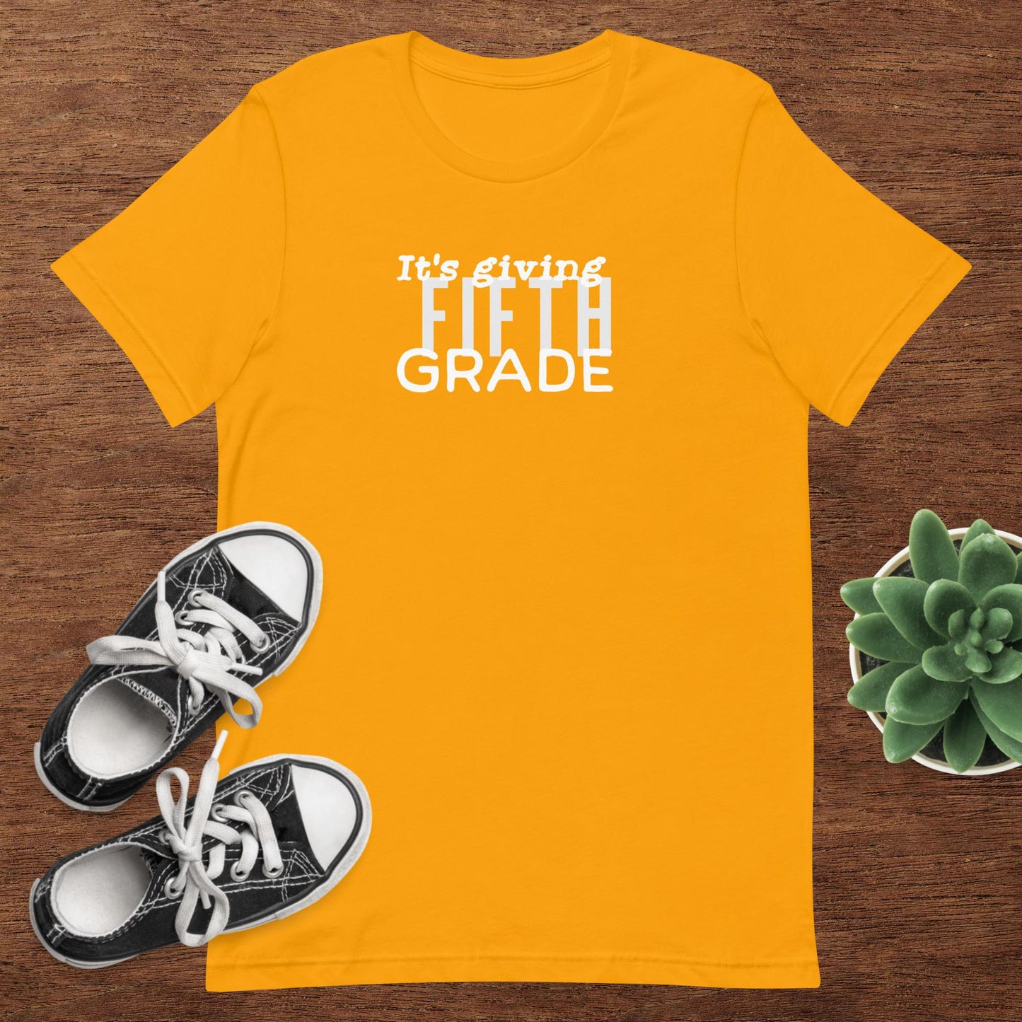 ADULT SIZE "Its giving 5th Grade" Back to School Back 2 School New grade level shirt for 5th grade teacher or student