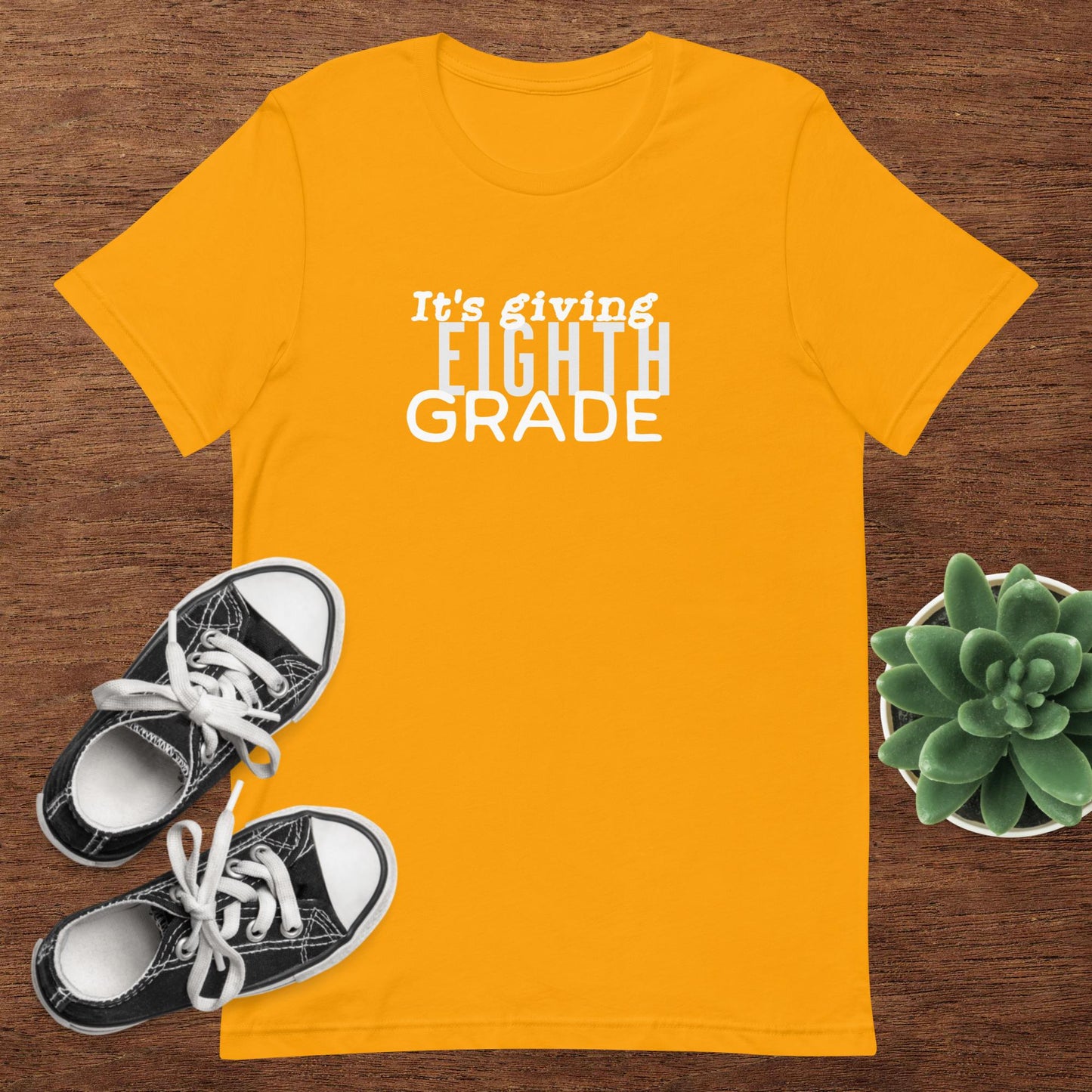 ADULT SIZE "It's Giving 8th Grade" Back to School Back 2 School new grade level shirt for teacher or student