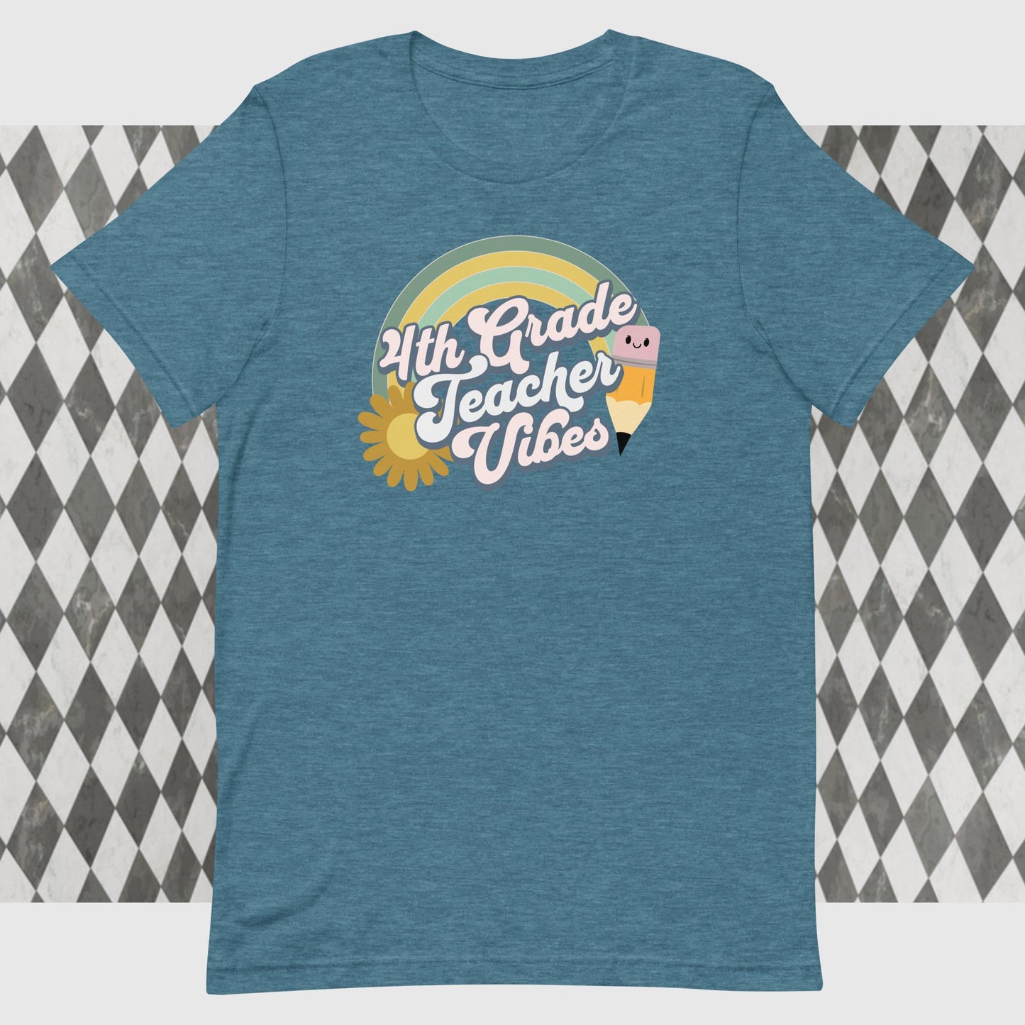 ADULT "4th grade teacher vibes" school teacher tee t shirt