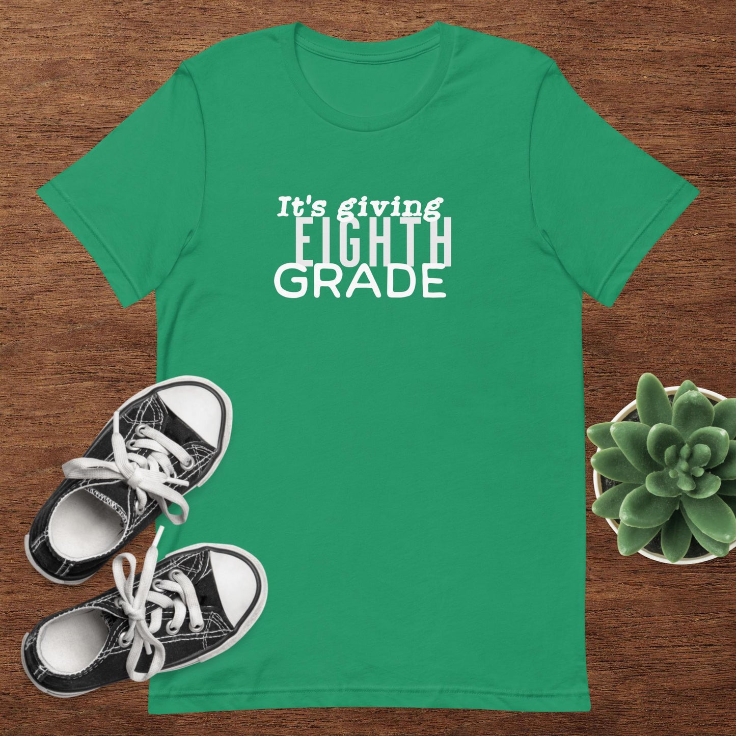 ADULT SIZE "It's Giving 8th Grade" Back to School Back 2 School new grade level shirt for teacher or student