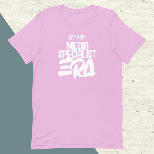 ADULT "In my MEDIA SPECIALIST ERA" back to school tee t shirt