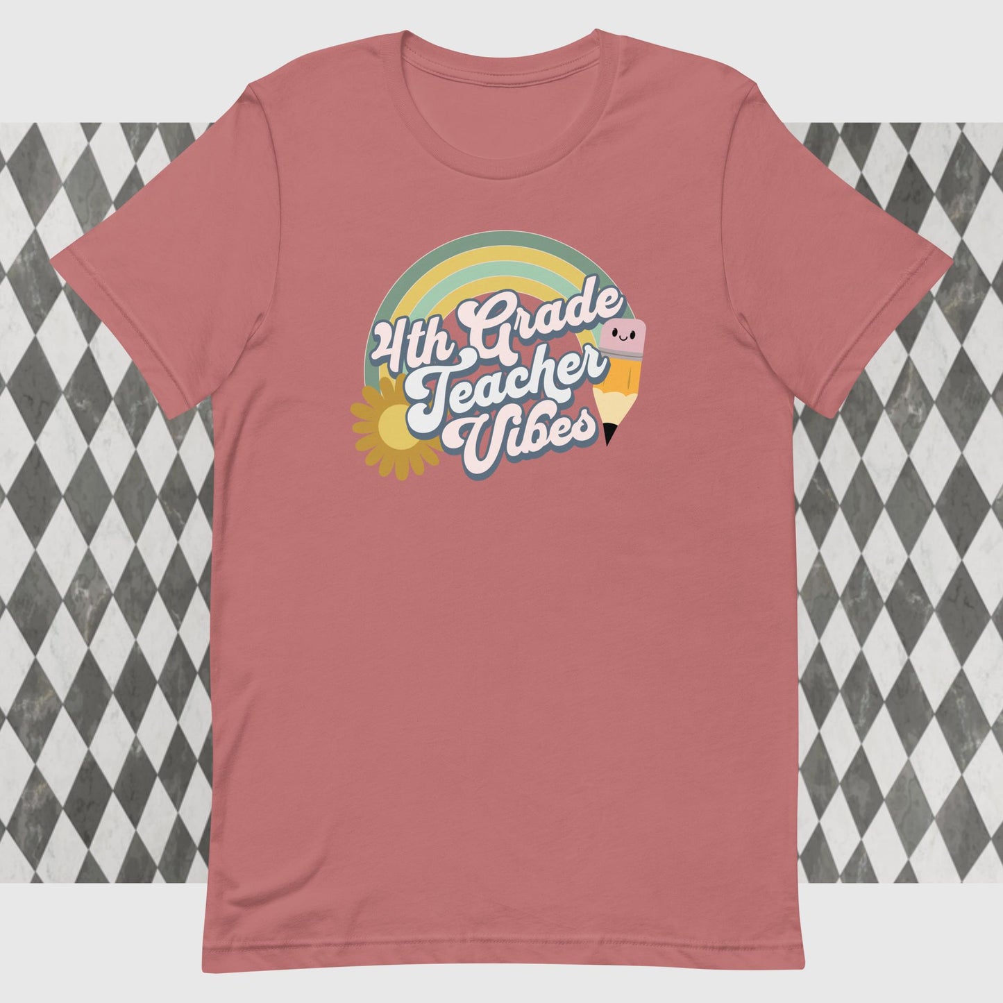 ADULT "4th grade teacher vibes" school teacher tee t shirt