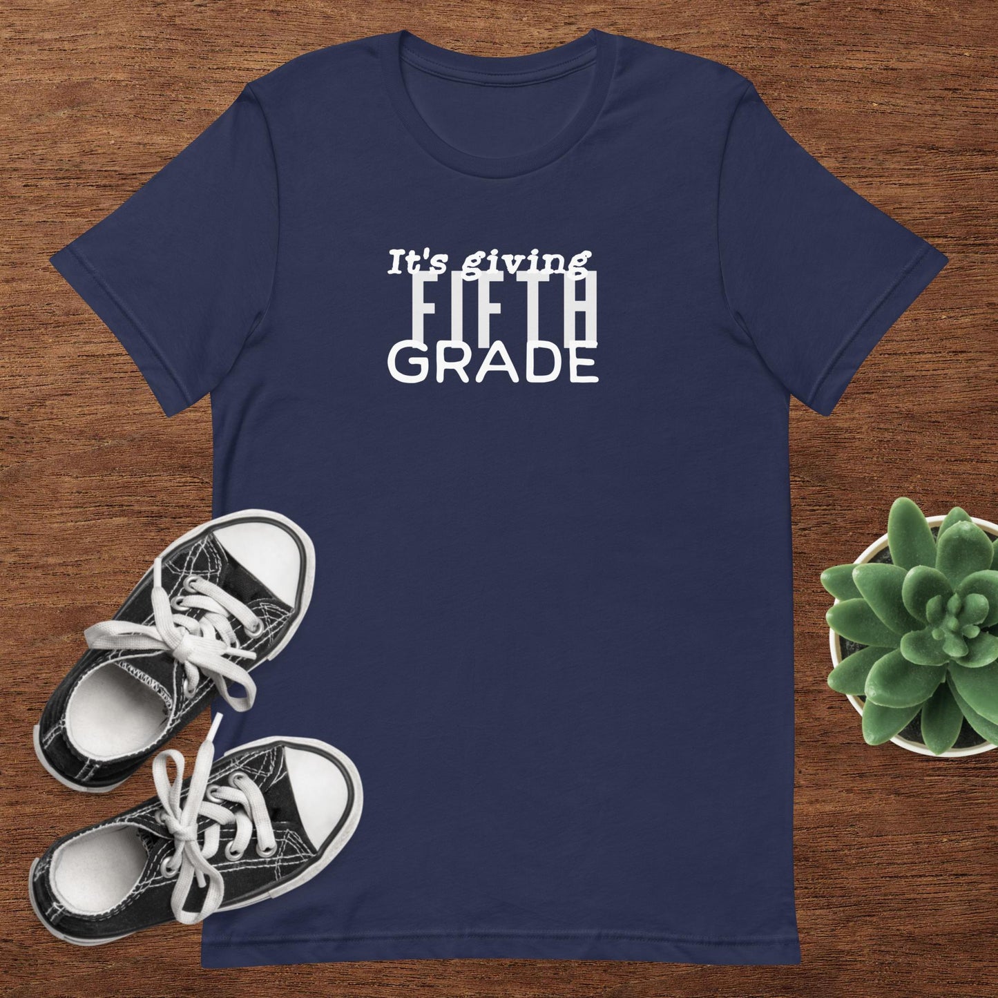 ADULT SIZE "Its giving 5th Grade" Back to School Back 2 School New grade level shirt for 5th grade teacher or student