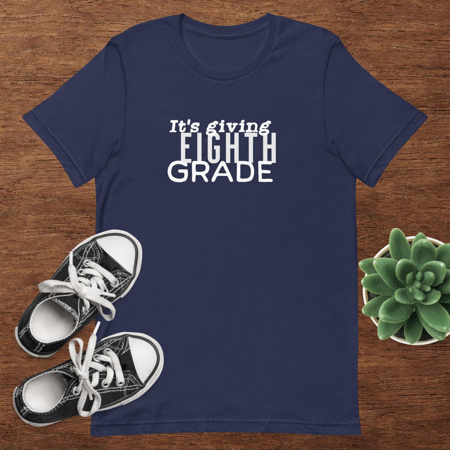 ADULT SIZE "It's Giving 8th Grade" Back to School Back 2 School new grade level shirt for teacher or student