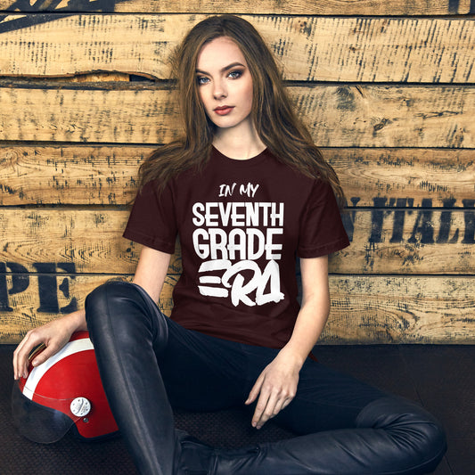 ADULT SIZE Student "In my SEVENTH GRADE ERA" Back to School Back 2 School New School Year New Grade Level Tee T shirt