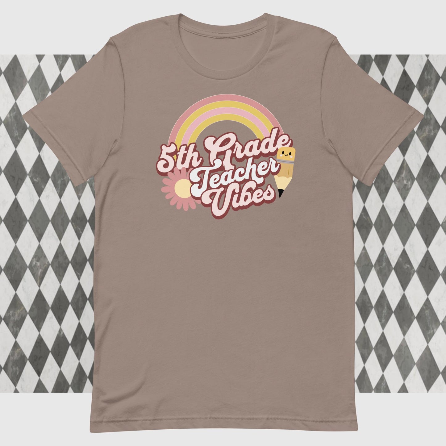 ADULT "5th grade teacher vibes" school teacher tee t shirt