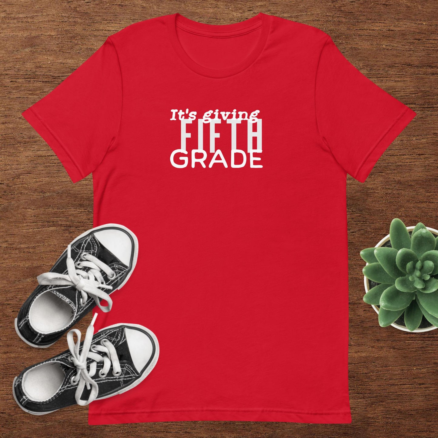 ADULT SIZE "Its giving 5th Grade" Back to School Back 2 School New grade level shirt for 5th grade teacher or student