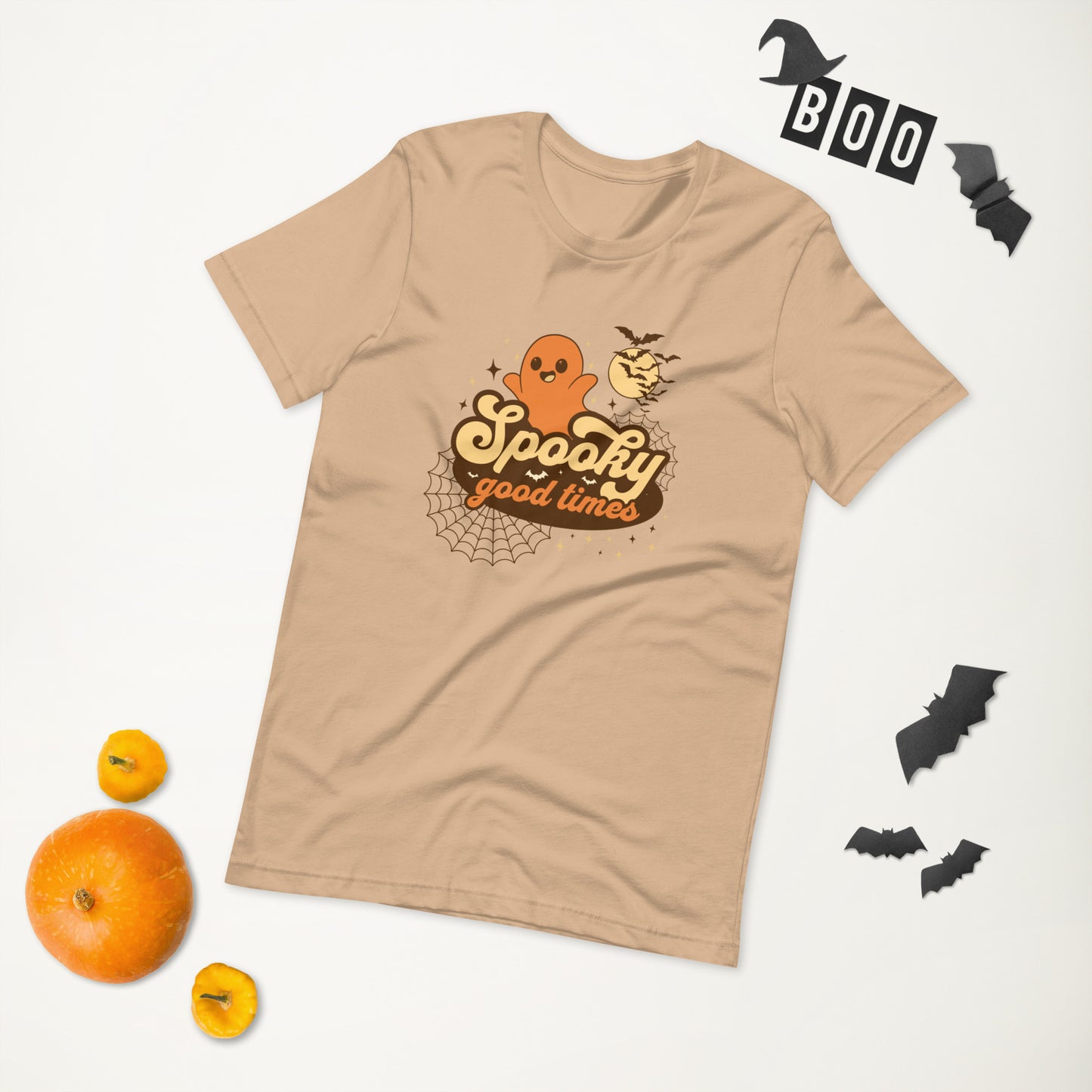 ADULT "Spooky Good Times" Cute Ghost Retro Halloween shirt for elementary teacher middle school teacher t-shirt tshirt