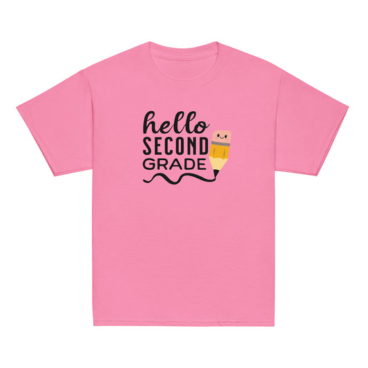 YOUTH "Hello 2nd Grade" Back to School Back 2 School new grade level new school year shirt