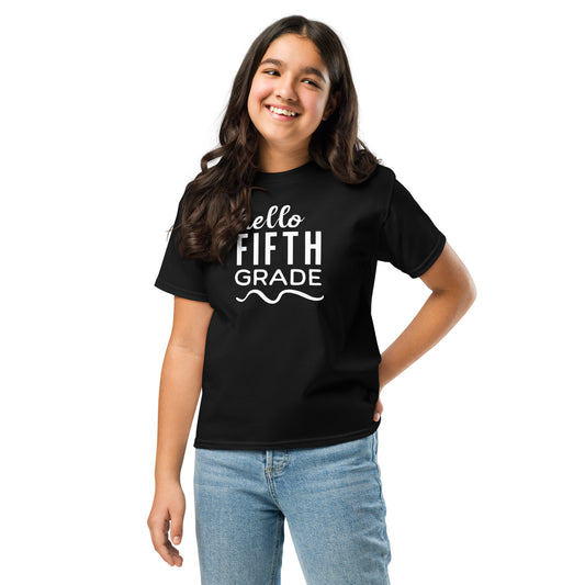 YOUTH "Hello 5th Grade" back to school back 2 school new grade level shirt