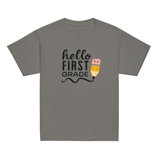 YOUTH "Hello 1st Grade" Back to School Back 2 School New school year new grade level shirt