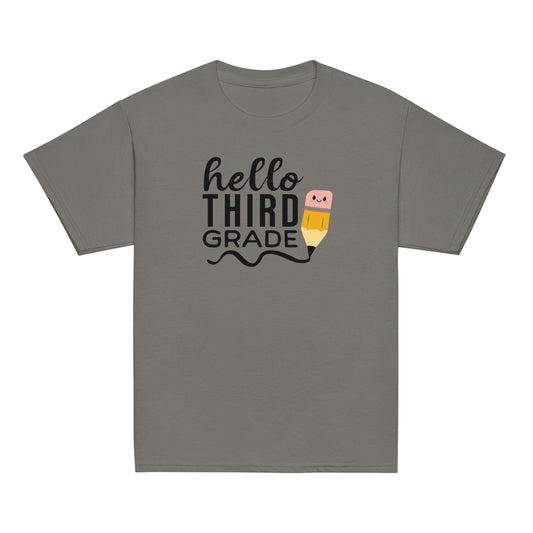 YOUTH "Hello 3rd Grade" Back to School Back 2 School new school year new grade level shirt