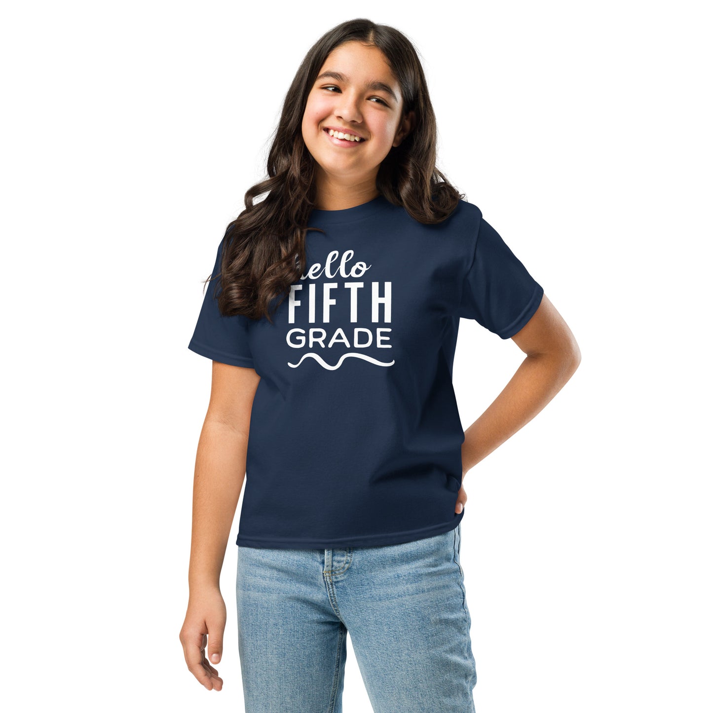 YOUTH "Hello 5th Grade" back to school back 2 school new grade level shirt