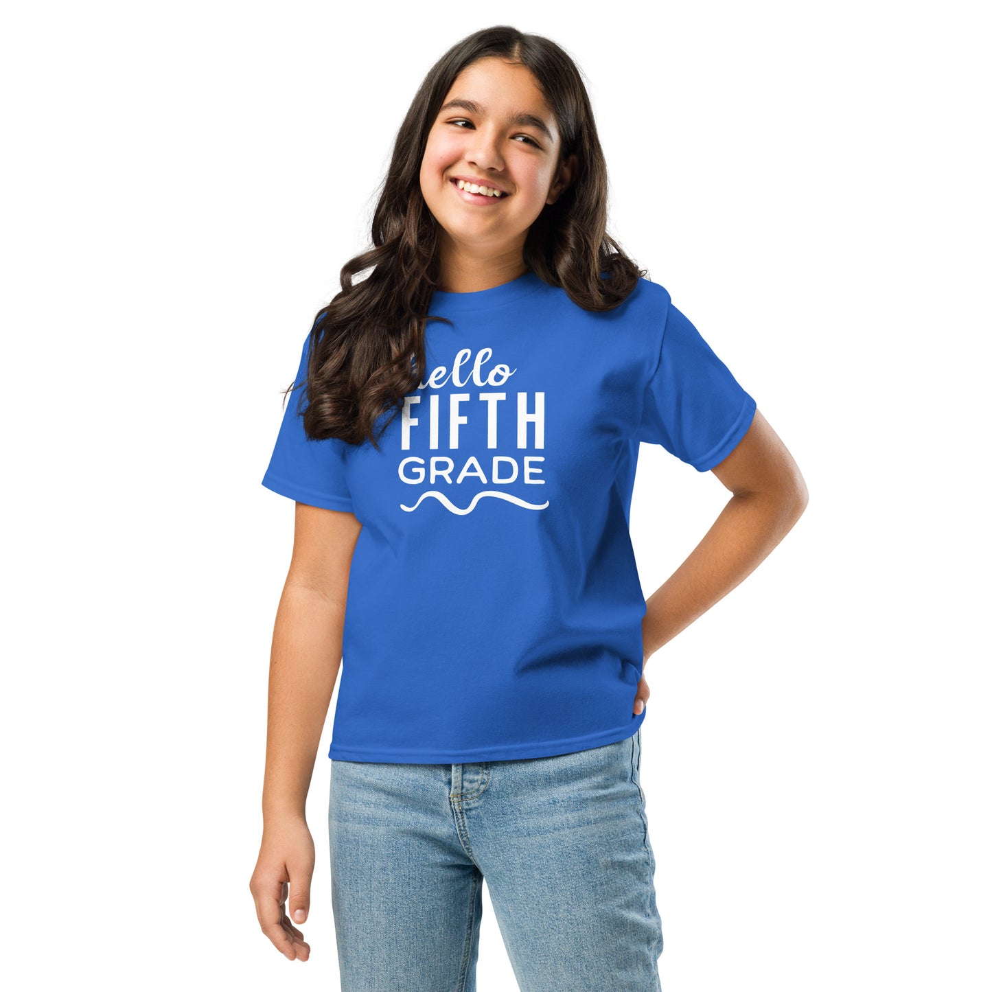 YOUTH "Hello 5th Grade" back to school back 2 school new grade level shirt